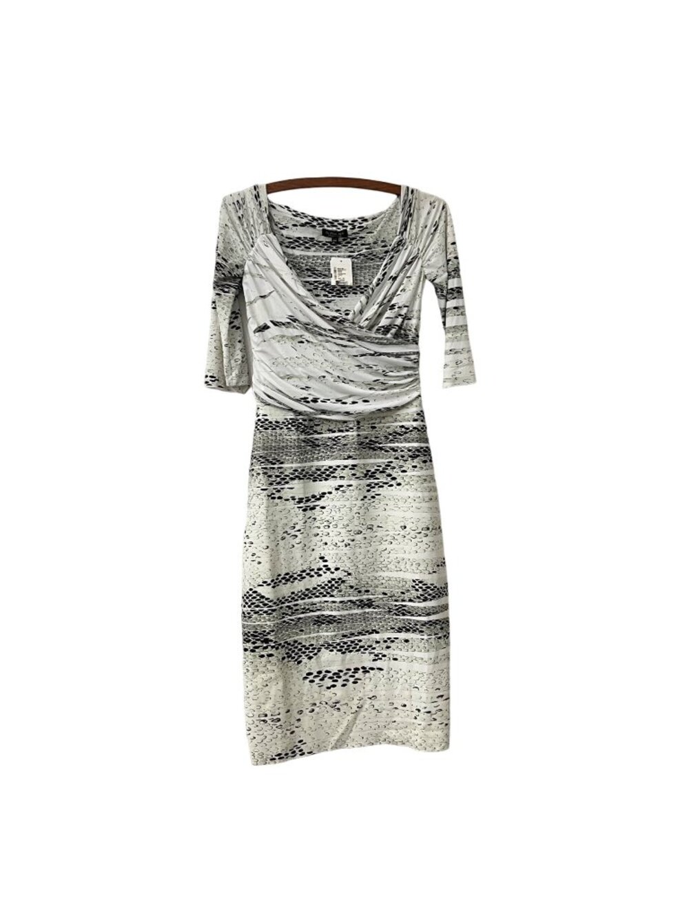 Chiara Boni La Petite Robe Draped Lexis Lizard Print Sheath Dress Size 8 NWT